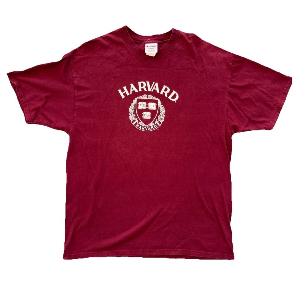XL Harvard University College Maroon T Shirt Vintage Worn Retro 90s y2k